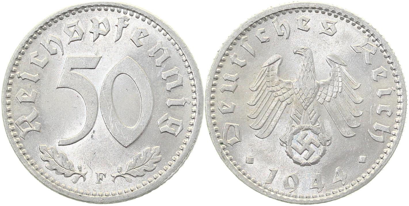 50 Reichspfennig 1944 F prfr/stgl aussergewöhnlich gute Erhaltung