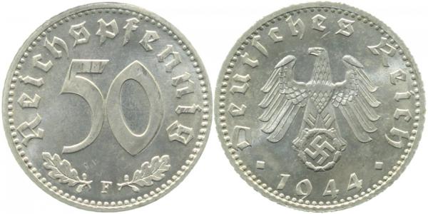 50 Reichspfennig 1944 F prfr Erstabschlag (EA)! ! J372