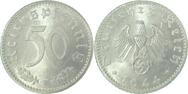 50 Reichspfennig 1944 F prfr/prfr/st ! J372