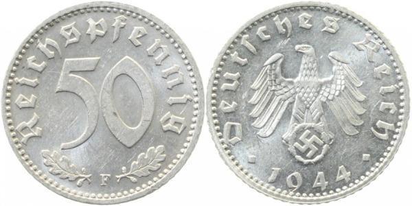 50 Reichspfennig 1944 F J372 vz/stgl