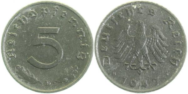 5 Pfennig 1947 D J374 Alliierte Besatzung