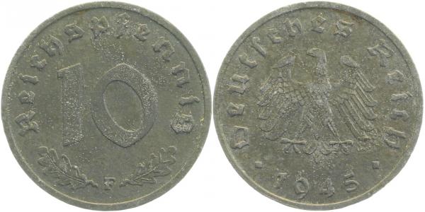 10 Pfennig 1945 F J375 Alliierte Besatzung kl. Fehler