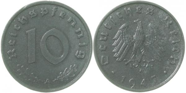 10 Pfennig 1947 A J375 Alliierte Besatzung