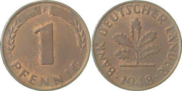 1 Pfennig 1948 F vz/st J376