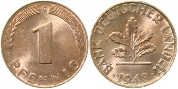 1 Pfennig 1948 G bfr/st J376 bfr / st