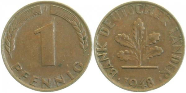 1 Pfennig 1948 J Variante Ngb.4.2 J376