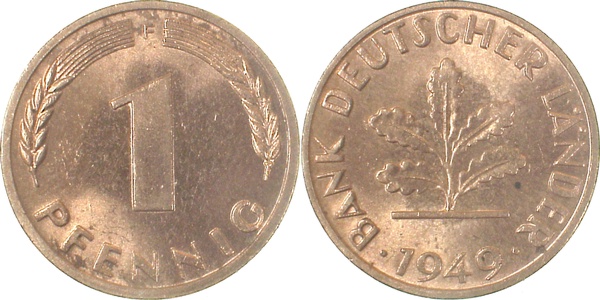 1 Pfennig 1949 F bfr J376 bfr