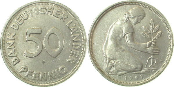 50 Pfennig 1949 F vz J379 vz 50 Pfennig
