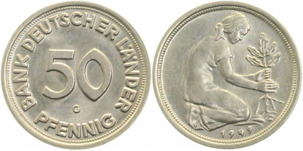 50 Pfennig 1949 G bfr/stgl J379