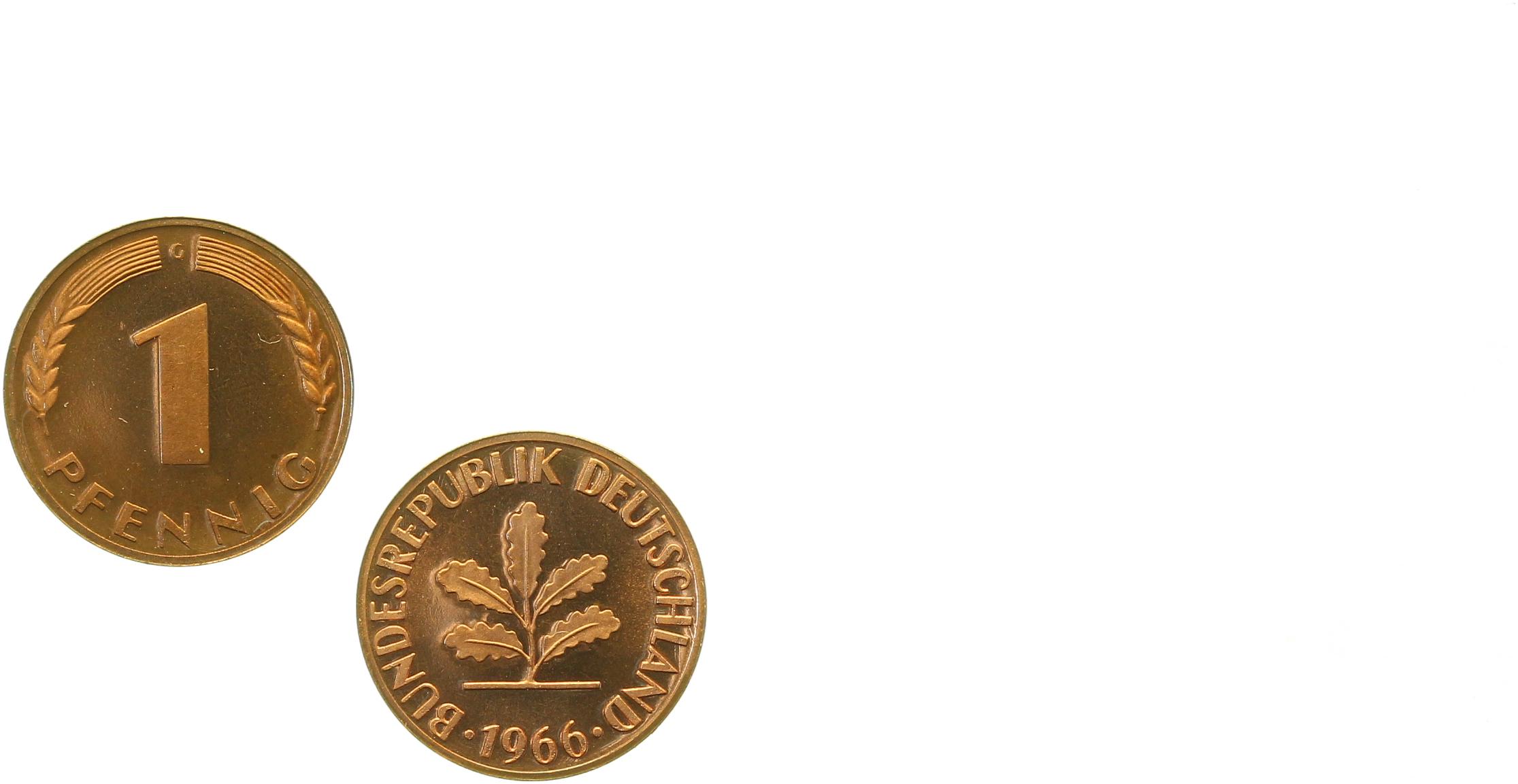 1 Pfennig 1966 G Polierte Platte.....Auflage: 3070 Ex.