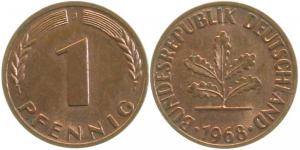 1 Pfennig 1968 J circ.