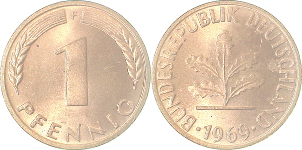 1 Pfennig 1969 F bfr