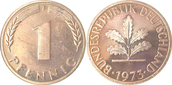 1 Pfennig 1973 F Pp J380 Pp 1 Pfennig