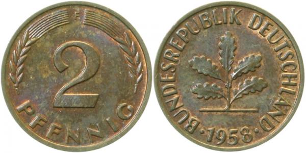 2 Pfennig 1958 F bfr