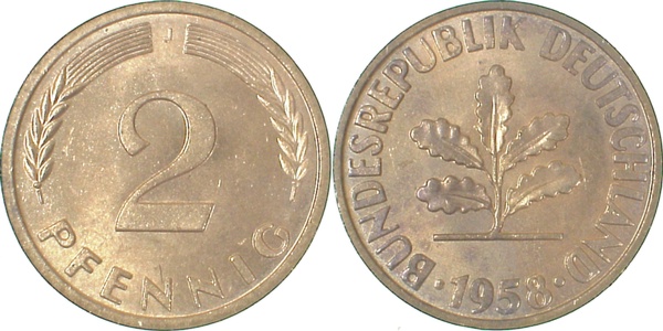 2 Pfennig 1958 J stgl J381