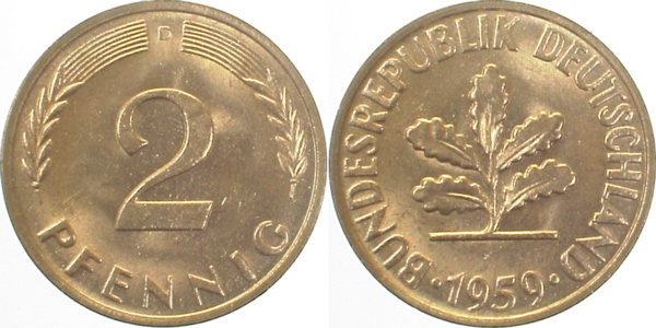 2 Pfennig 1959 D bfr J381