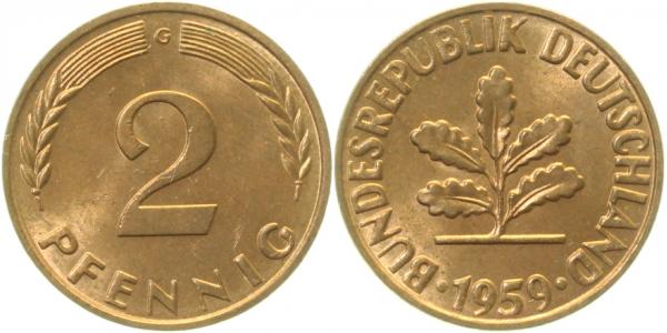 2 Pfennig 1959 G bfr