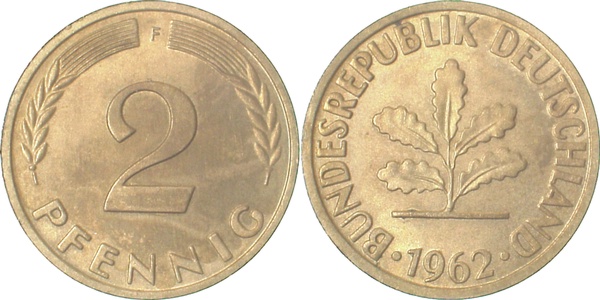 2 Pfennig 1962 F stgl J381