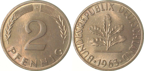 2 Pfennig 1963 D bfr