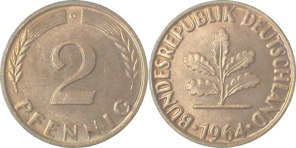 2 Pfennig 1964 J stgl