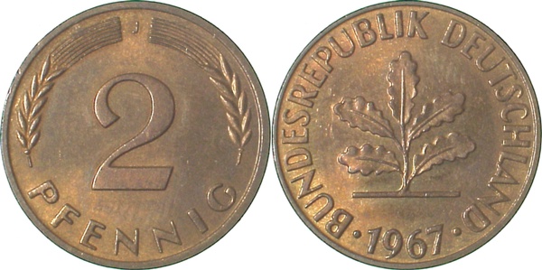 2 Pfennig 1967 J stgl J381