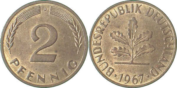 2 Pfennig 1967 J bfr J381