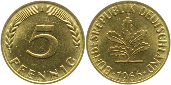 5 Pfennig 1966 J bfr J382 bfr 5 Pfennig