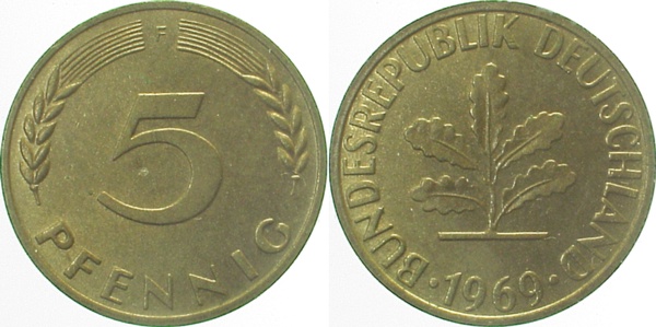 5 Pfennig 1969 F bfr