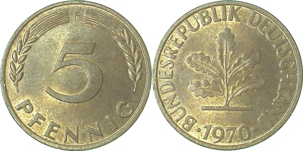 5 Pfennig 1970 F bfr