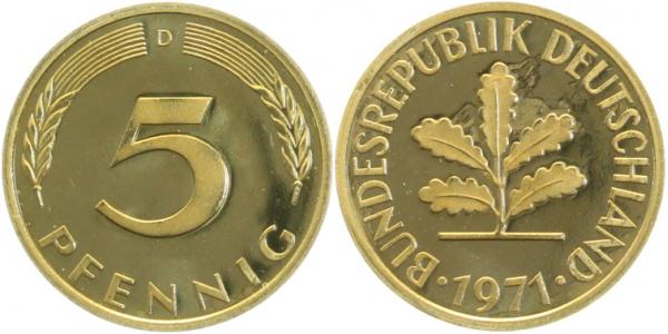 5 Pfennig 1971 D f.stgl