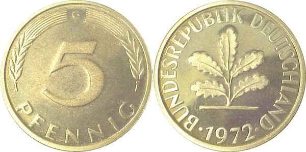 5 Pfennig 1972 G bfr