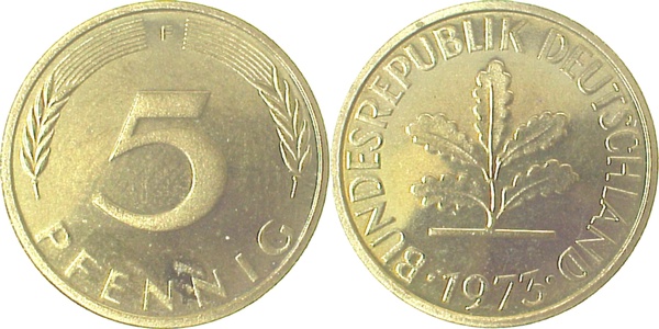 5 Pfennig 1973 F f.stgl