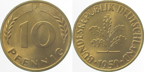 10 Pfennig 1950 F stgl J383