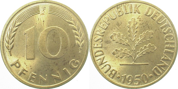 10 Pfennig 1950 F bfr J383