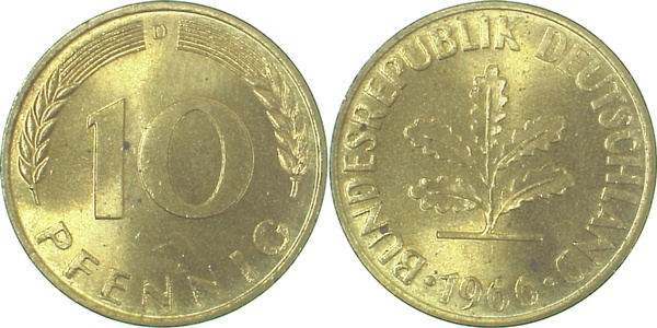 10 Pfennig 1966 D bfr J383