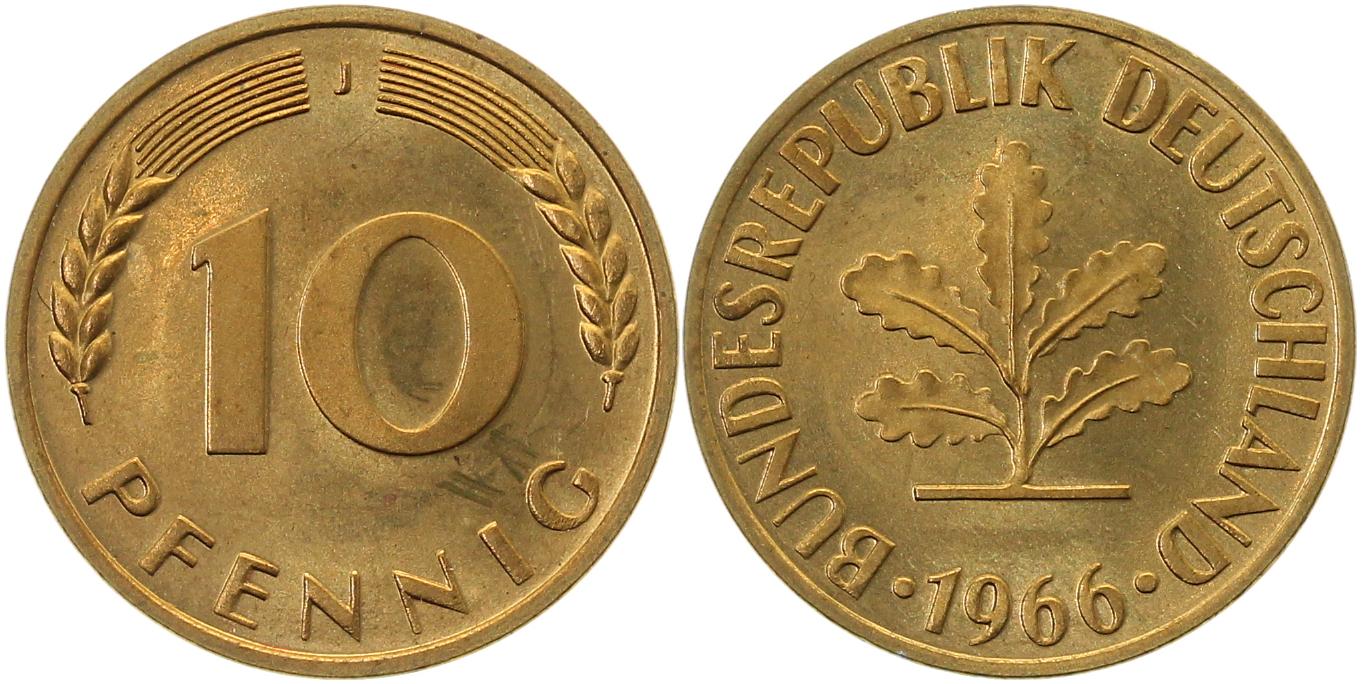 10 Pfennig 1966 J Polierte Platte 38366J-0.0 Archiv Franquin