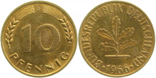 10 Pfennig 1966 J f stgl J383 f stgl 10 Pfennig