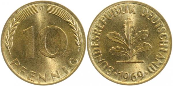 10 Pfennig 1969 D bfr J383 bfr 10 Pfennig