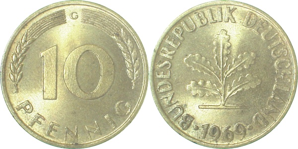 10 Pfennig 1969 F bfr J383 bfr 10 Pfennig