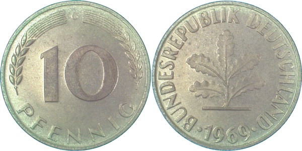 10 Pfennig 191969 G Pp J383 Pp 10 Pfennig