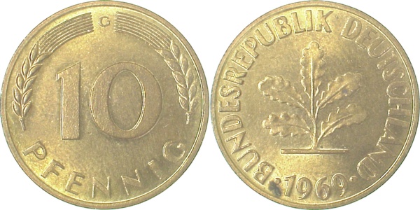 10 Pfennig 191969 G stgl J383 stgl 10 Pfennig
