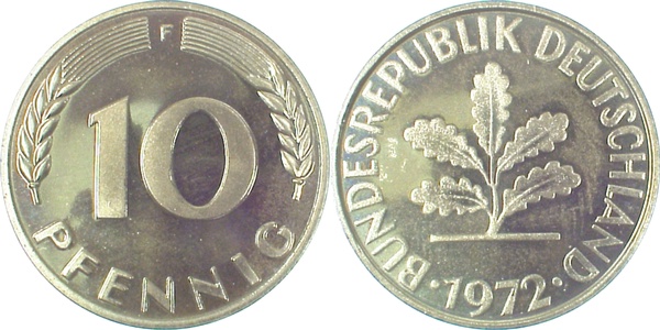 10 Pfennig 1972 F bfr