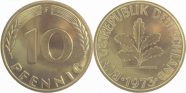10 Pfennig 1973 F Pp J383 Pp 10 Pfennig