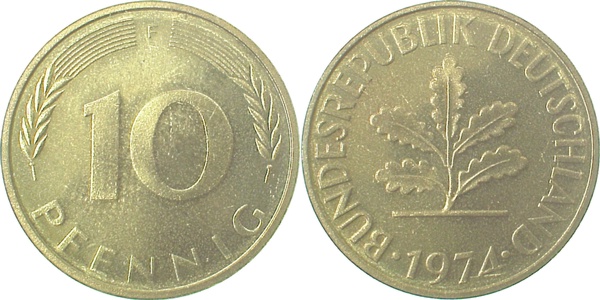 10 Pfennig 1974 F bfr