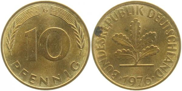 10 Pfennig 1976 G bfr J383 bfr 10 Pfennig