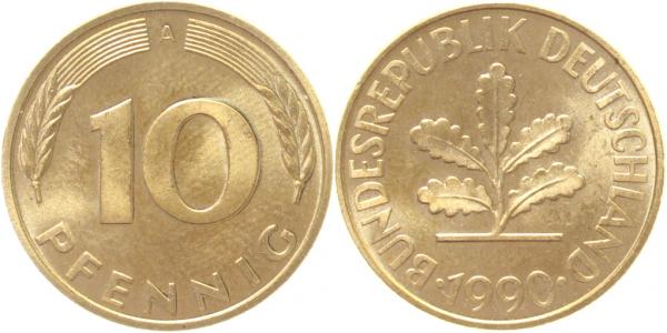 10 Pfennig 1990 A bfr/stgl