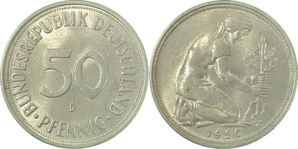 50 Pfennig 1950 D bfr