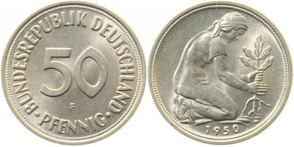 50 Pfennig 1950 F bfr/stgl J384