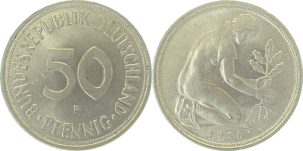 50 Pfennig 1950 F bfr J384 bfr 50 Pfennig