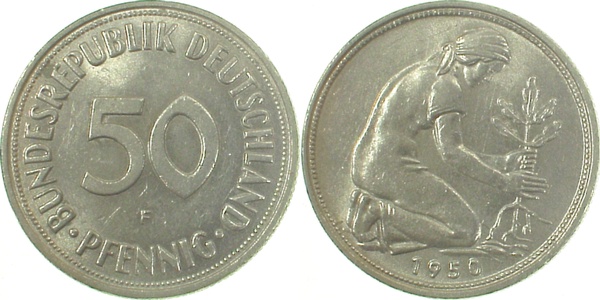 50 Pfennig 1950 F vz J384 vz 50 Pfennig